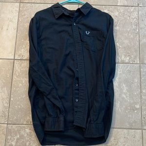 True Religion Black Long Sleeve Shirt Medium/Slim